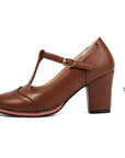 Flora™ Britse Stijl Oxfords T-Bandjes Platform Hight Hakken